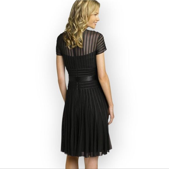 JS Collections Sweetheart Neck Ilussion Mesh and Satin Dress Size 10 Black - Picture 4 of 13